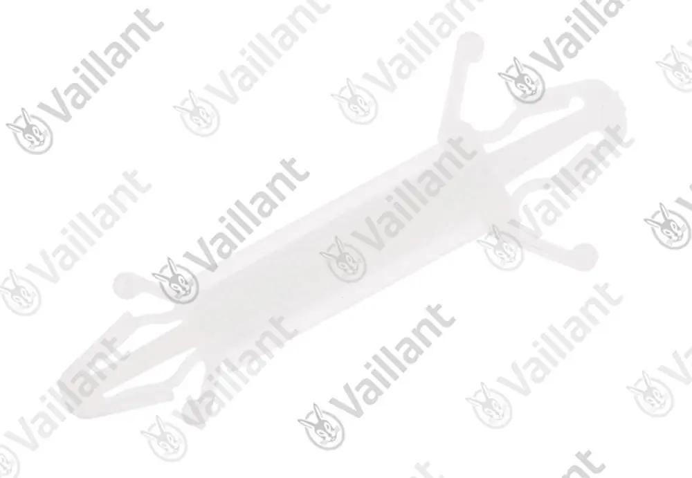 Vaillant Abstandshalter in transparenter Farbe, mit einer länglichen Form und zwei seitlichen Befestigungselementen.